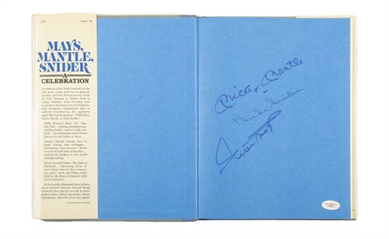 Mickey Mantle, Willie Mays, and Duke Snider Signed Book "Mays, Mantle, Snider A Celebration"